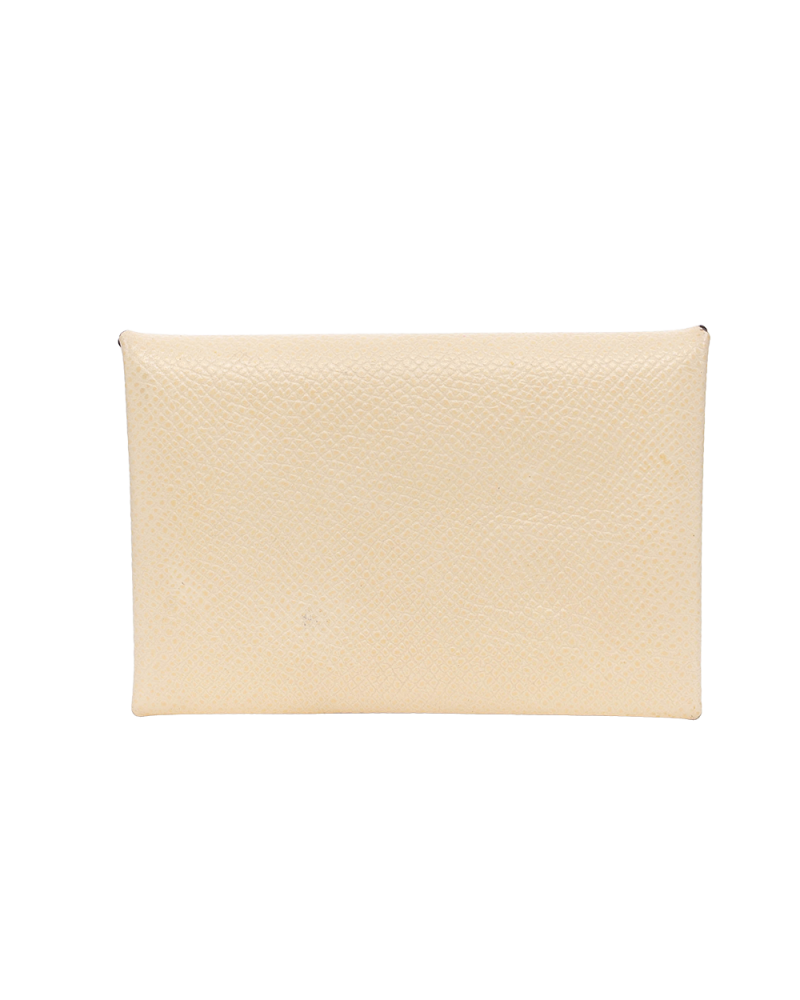 HERMES CALVI CARD HOLDER SHORT BEIGE SHW Z MA 009 OT10 2163