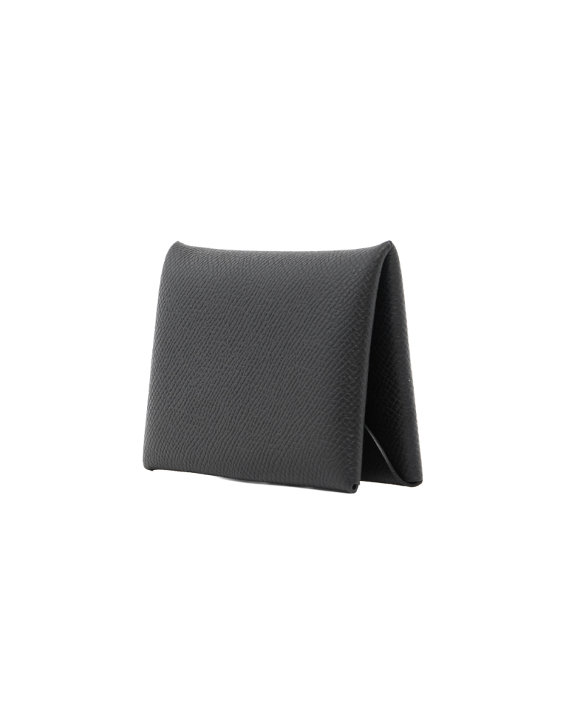 HERMES CALVI CARD HOLDERD SHORT BLACK EPSOM SHW 0197