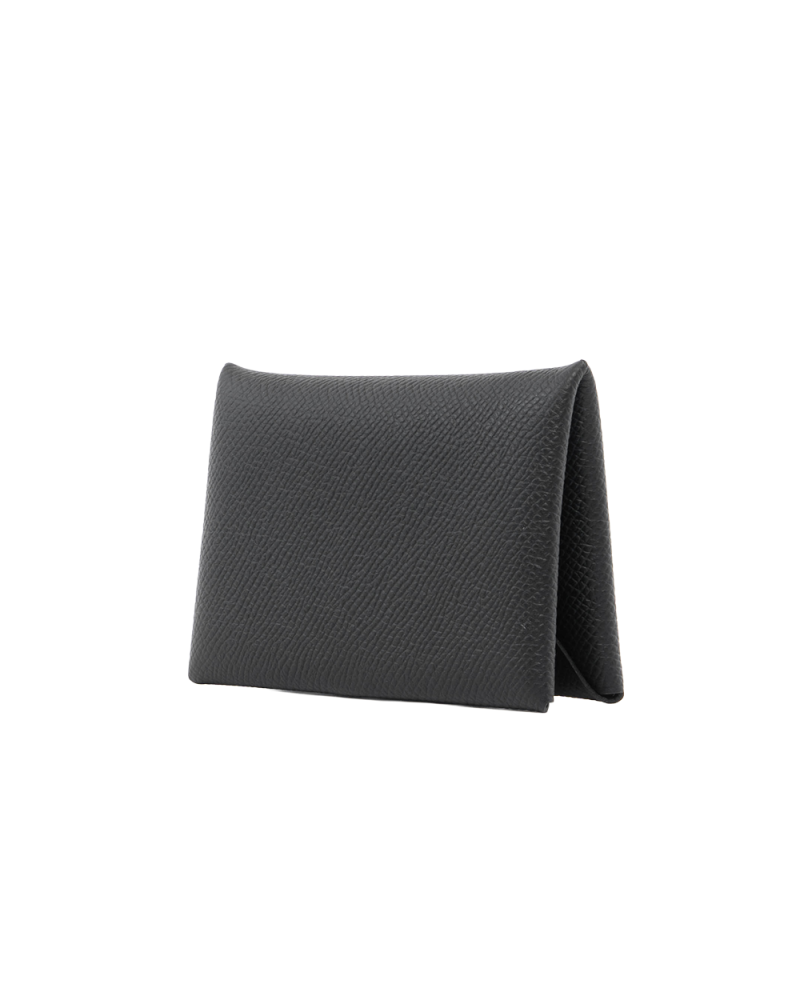 HERMES CALVI CARD HOLDERD SHORT BLACK EPSOM SHW 0198