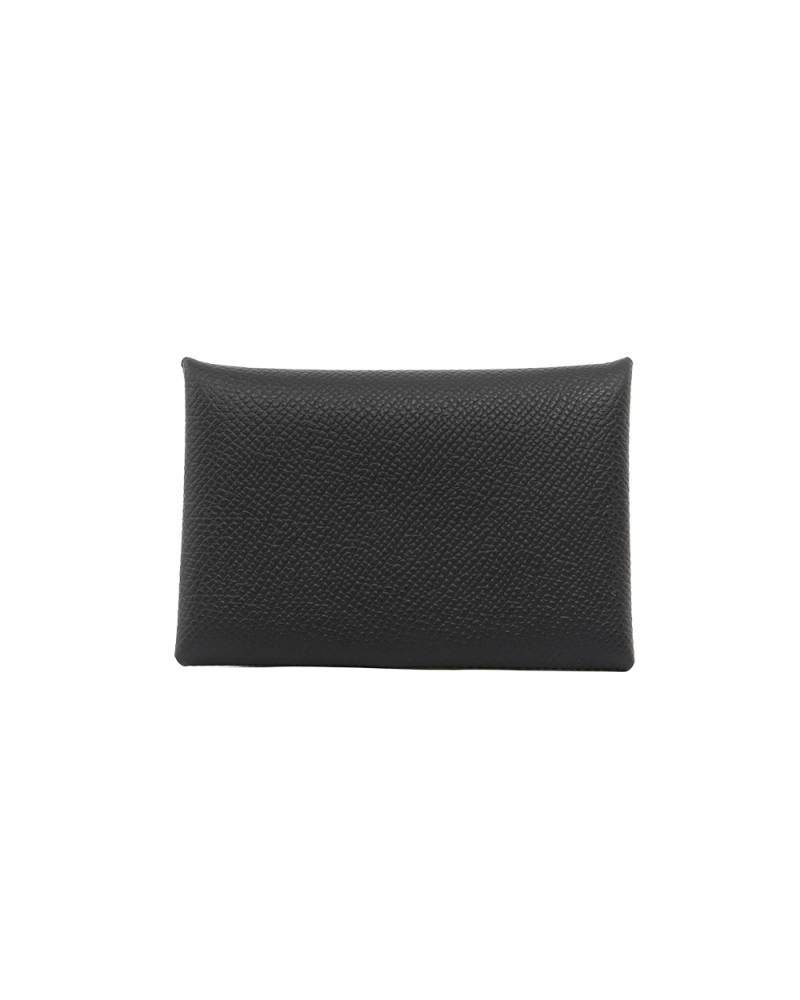 HERMES CALVI CARD HOLDERD SHORT BLACK EPSOM SHW 0199
