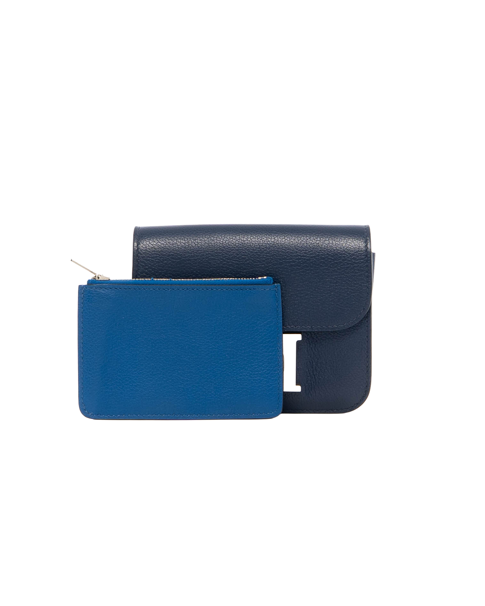 HERMES CONSTANCE WALLET SLIM BLUE SHW Z MZ 009 MM 8069