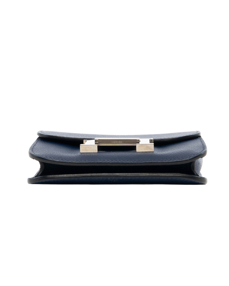 HERMES CONSTANCE WALLET SLIM BLUE SHW Z MZ 009 MM 8077