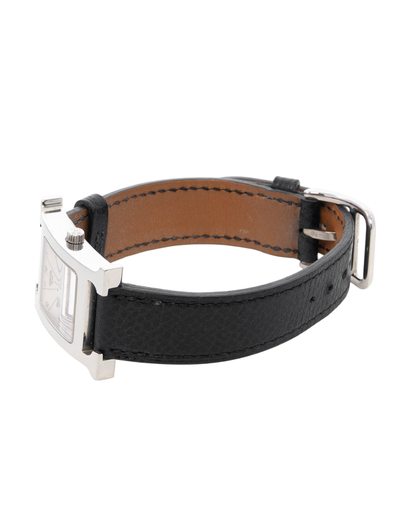 HERMES H WATCH BLACK EPSOM SHW HH1 210 1957108 5380