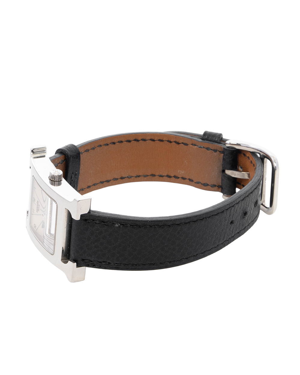 HERMES H WATCH BLACK EPSOM SHW HH1 210 1957108 5380