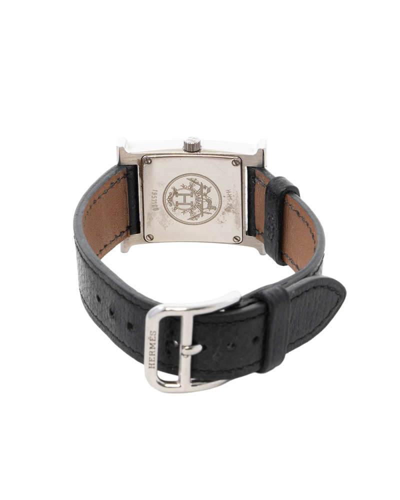 HERMES H WATCH BLACK EPSOM SHW HH1 210 1957108 5382