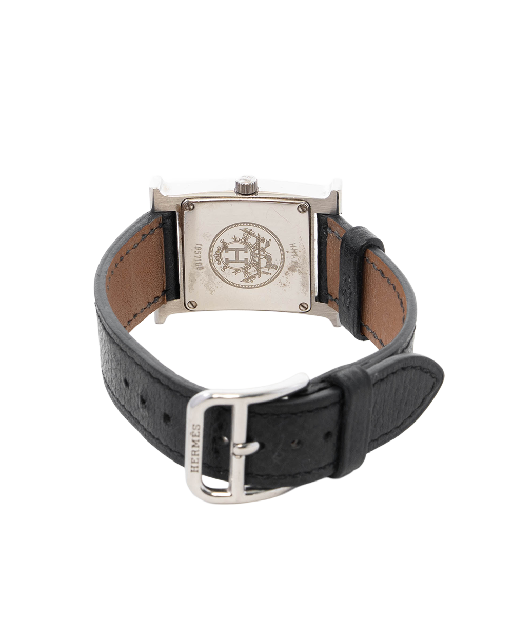 HERMES H WATCH BLACK EPSOM SHW HH1 210 1957108 5382
