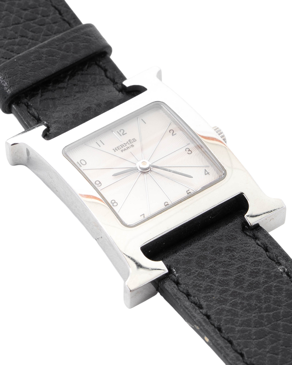 HERMES H WATCH BLACK EPSOM SHW HH1 210 1957108 5383