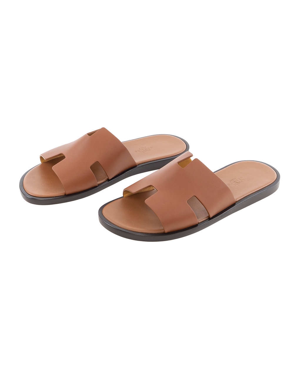 HERMES IZMIR SANDAL MEN 40 BROWN CALF 041141ZH 2203 9586