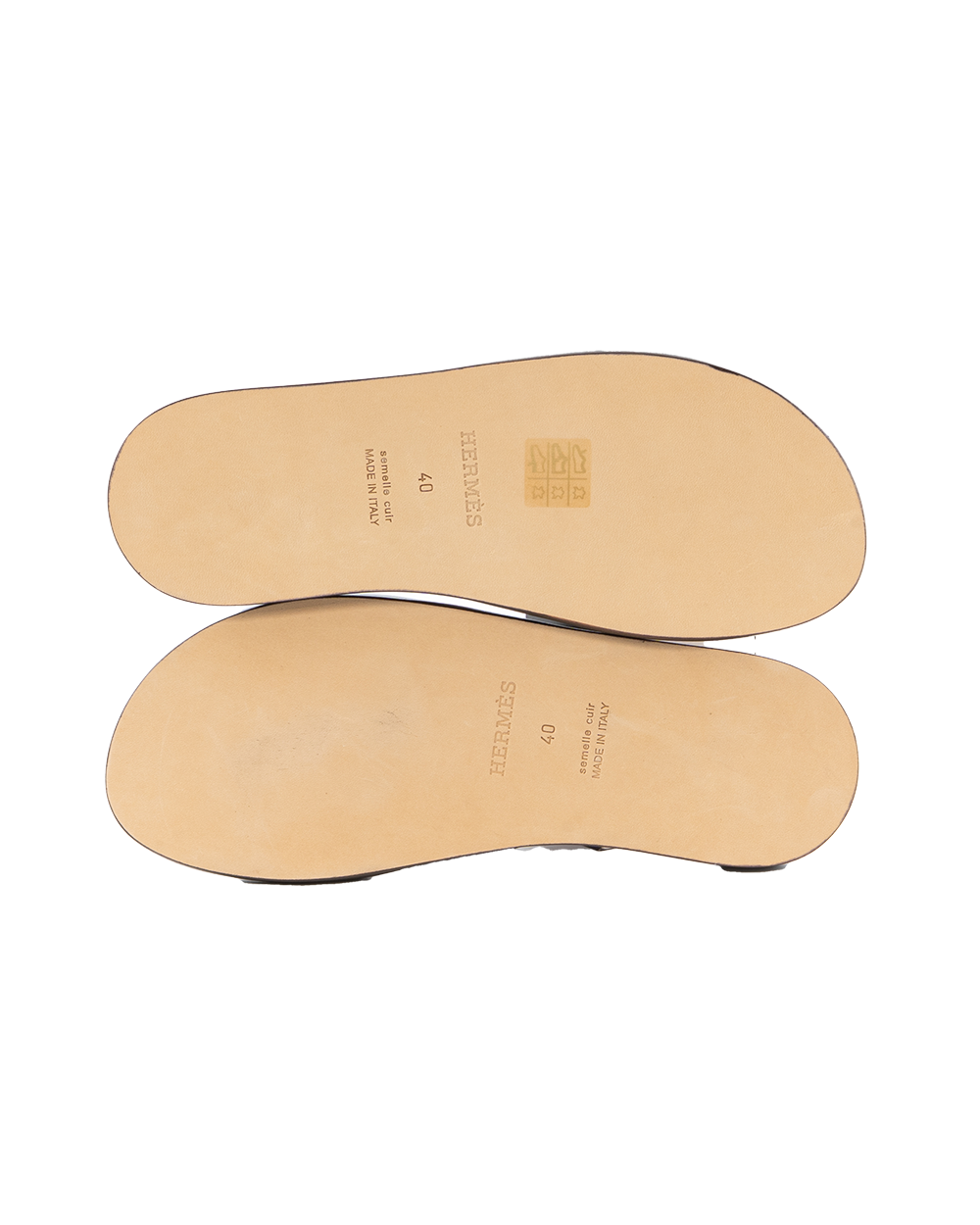 HERMES IZMIR SANDAL MEN 40 BROWN CALF 041141ZH 2203 9589