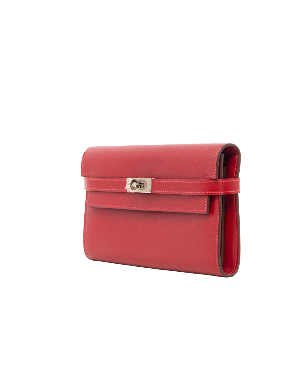 HERMES KELLY WALLET LONG RED CALF GHW A AI 011 SF 0270