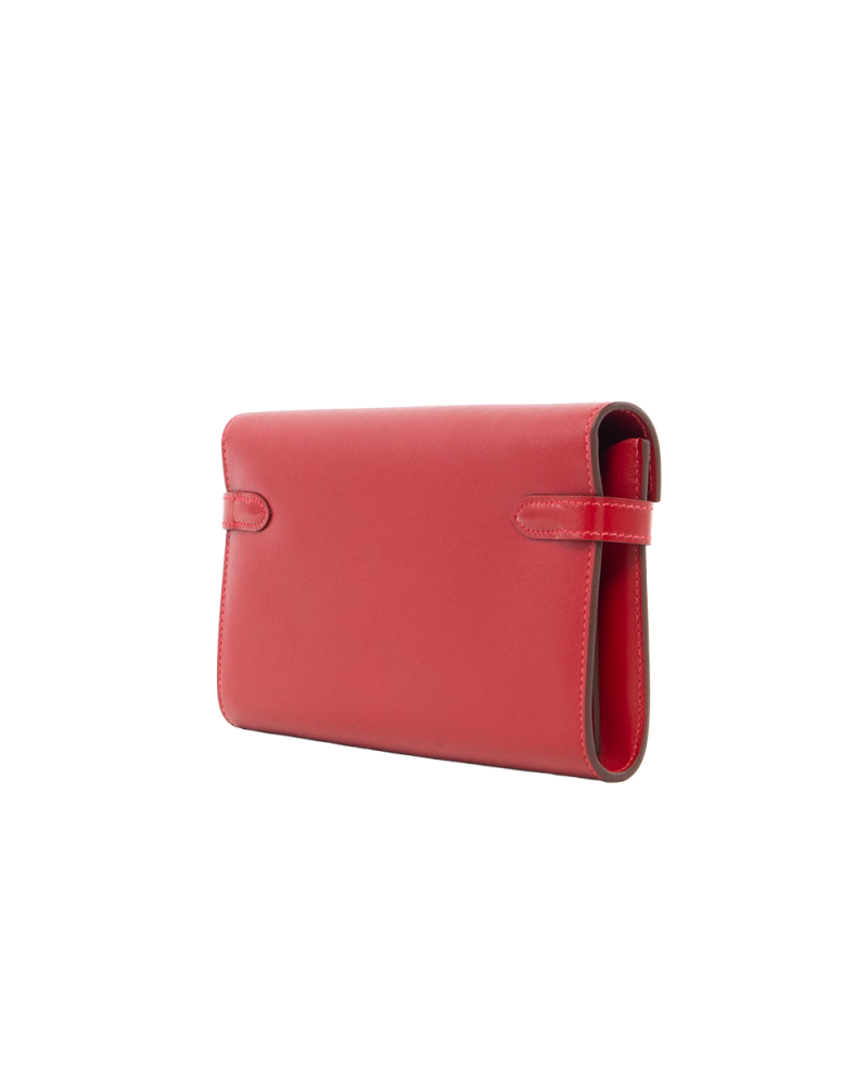HERMES KELLY WALLET LONG RED CALF GHW A AI 011 SF 0271