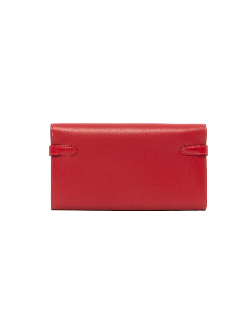 HERMES KELLY WALLET LONG RED CALF GHW A AI 011 SF 0272