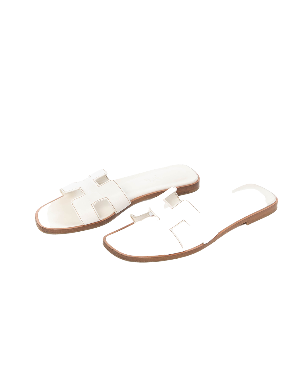 HERMES ORAN SANDALS 37 WHITE R0021056Z21 5184