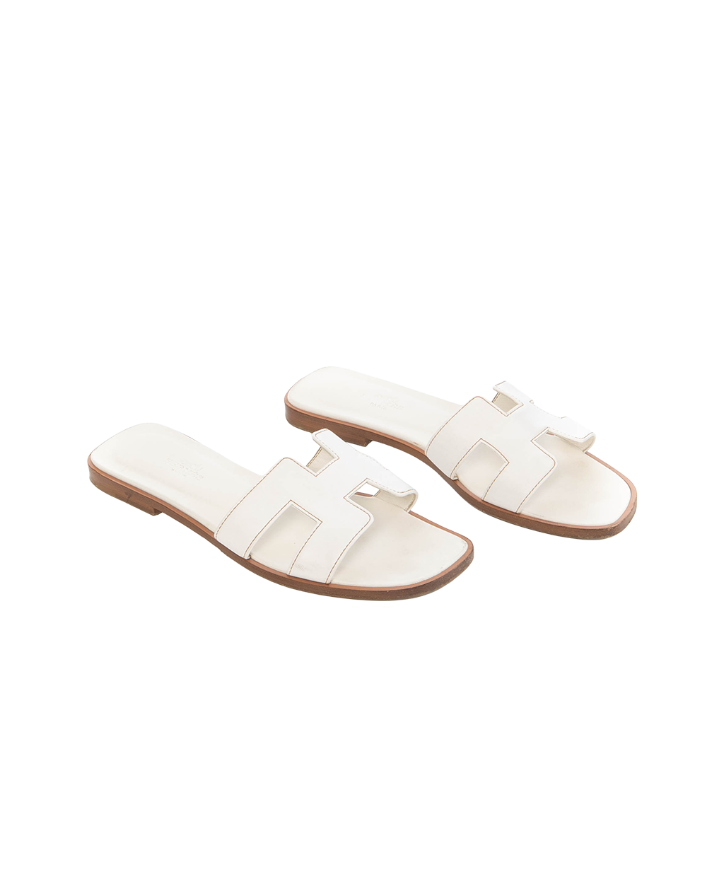 HERMES ORAN SANDALS 37 WHITE R0021056Z21 5185