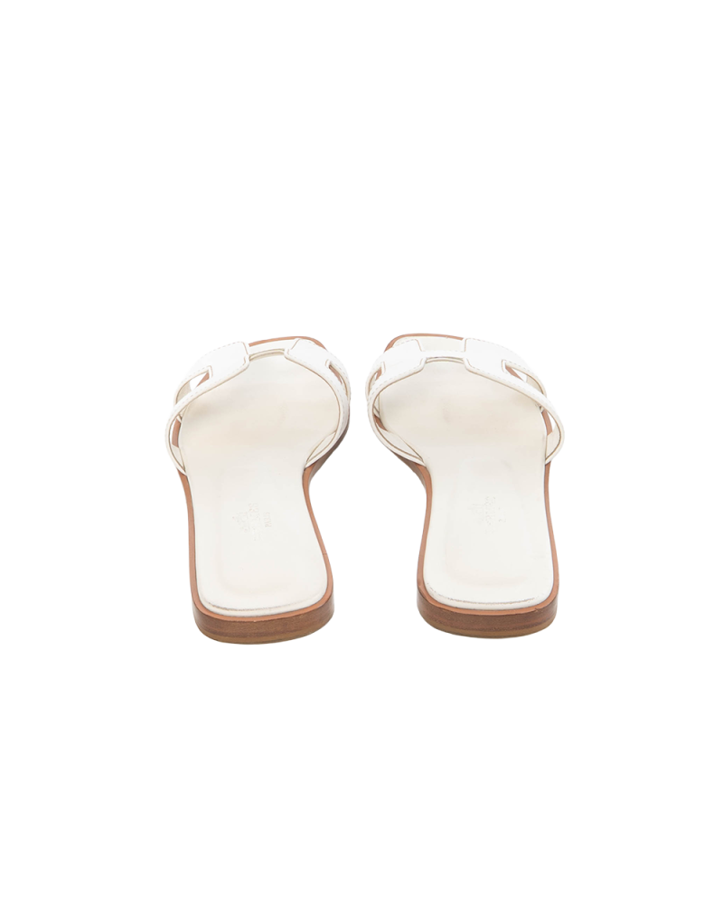 HERMES ORAN SANDALS 37 WHITE R0021056Z21 5186