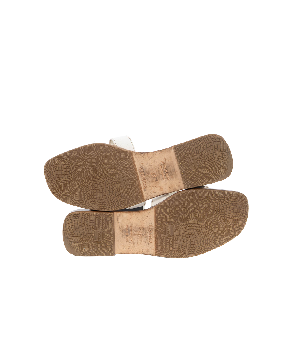 HERMES ORAN SANDALS 37 WHITE R0021056Z21 5187
