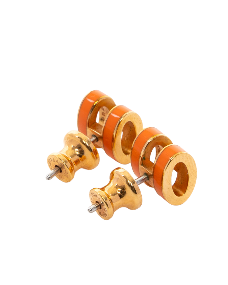 HERMES POP EARRING ORANGE GHW 7971