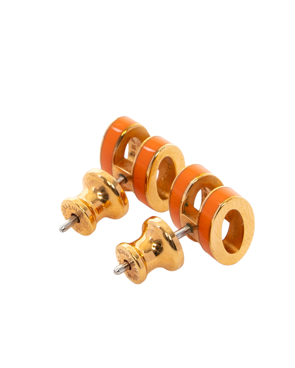HERMES POP EARRING ORANGE GHW 7971