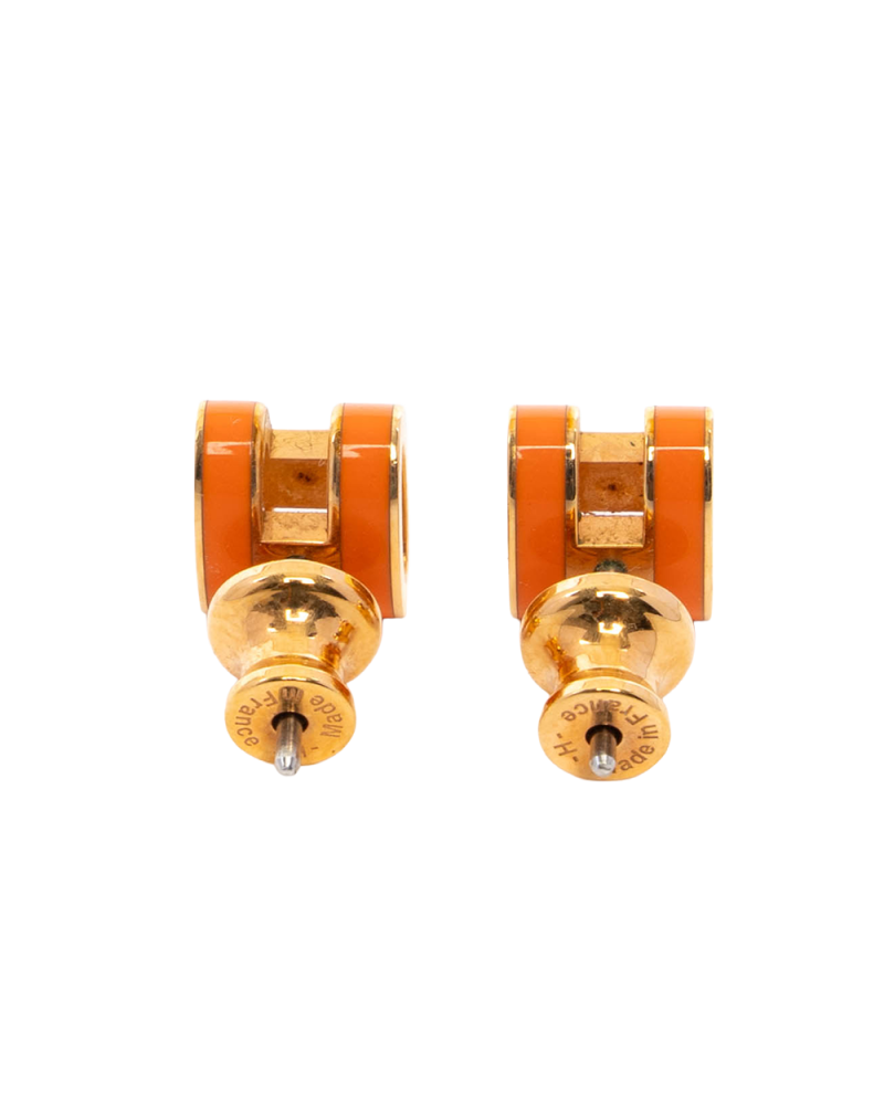 HERMES POP EARRING ORANGE GHW 7972