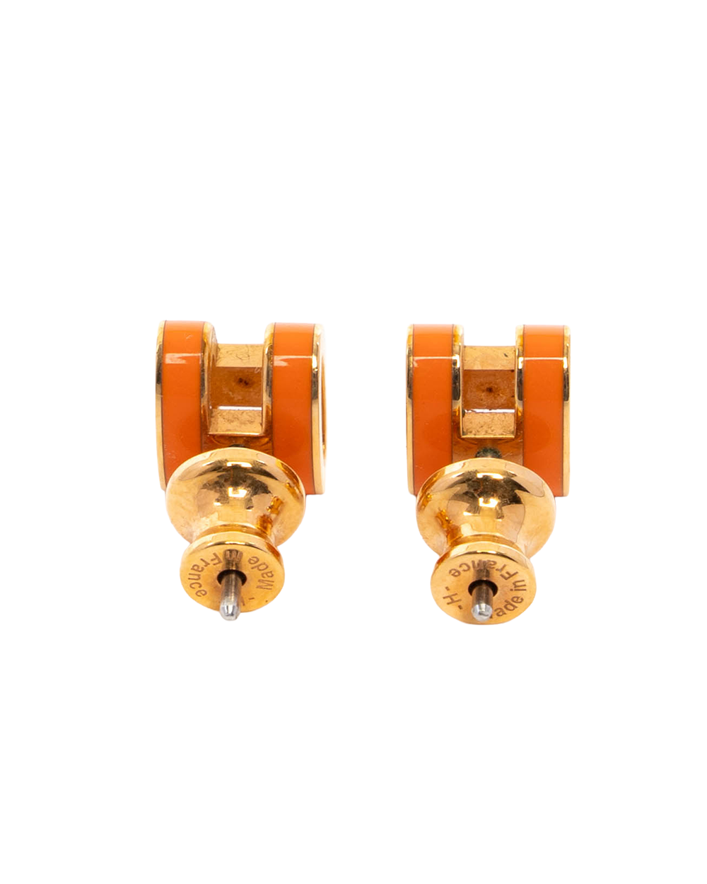 HERMES POP EARRING ORANGE GHW 7972
