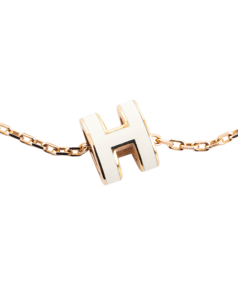 HERMES POP H NACKLACE MINI WHITE GHW ST 02 94 5457