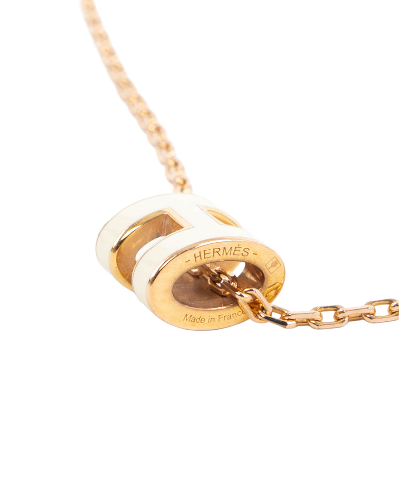 HERMES POP H NACKLACE MINI WHITE GHW ST 02 94 5460