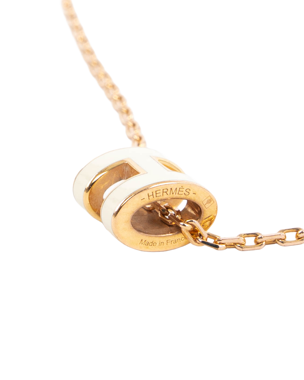 HERMES POP H NACKLACE MINI WHITE GHW ST 02 94 5460