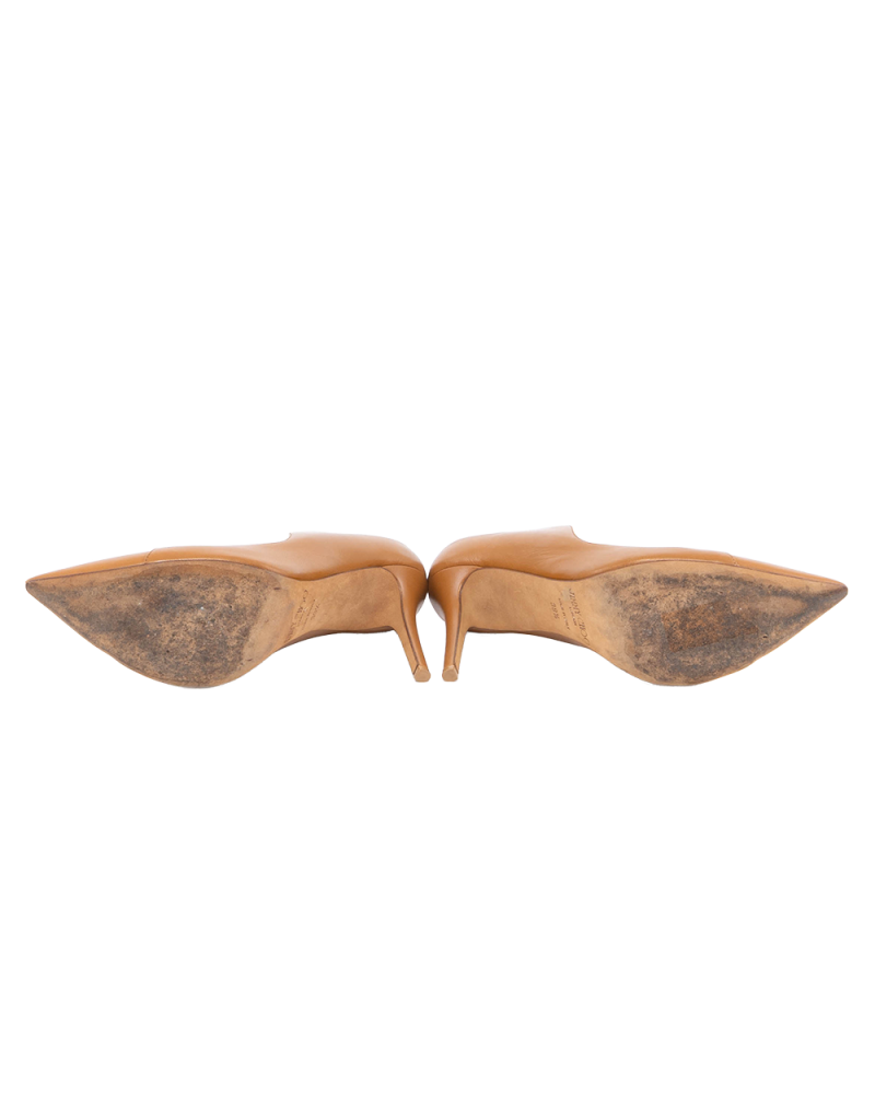 JIMMY CHOO HIGH HEEL 39 BEIGE BROWN PATENT 2239