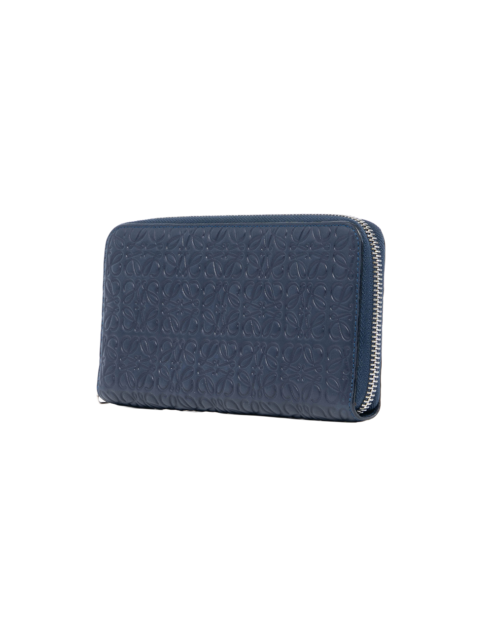LOEWE ANAGRAM ZIPPER WALLET LONG BLACK LEATHER SHW 481605 1089