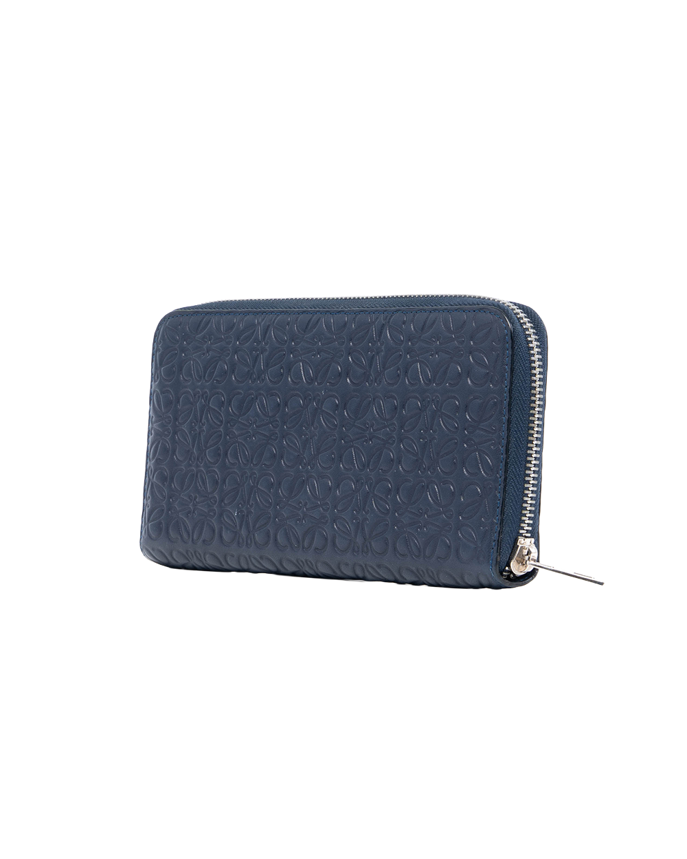 LOEWE ANAGRAM ZIPPER WALLET LONG BLACK LEATHER SHW 481605 1090