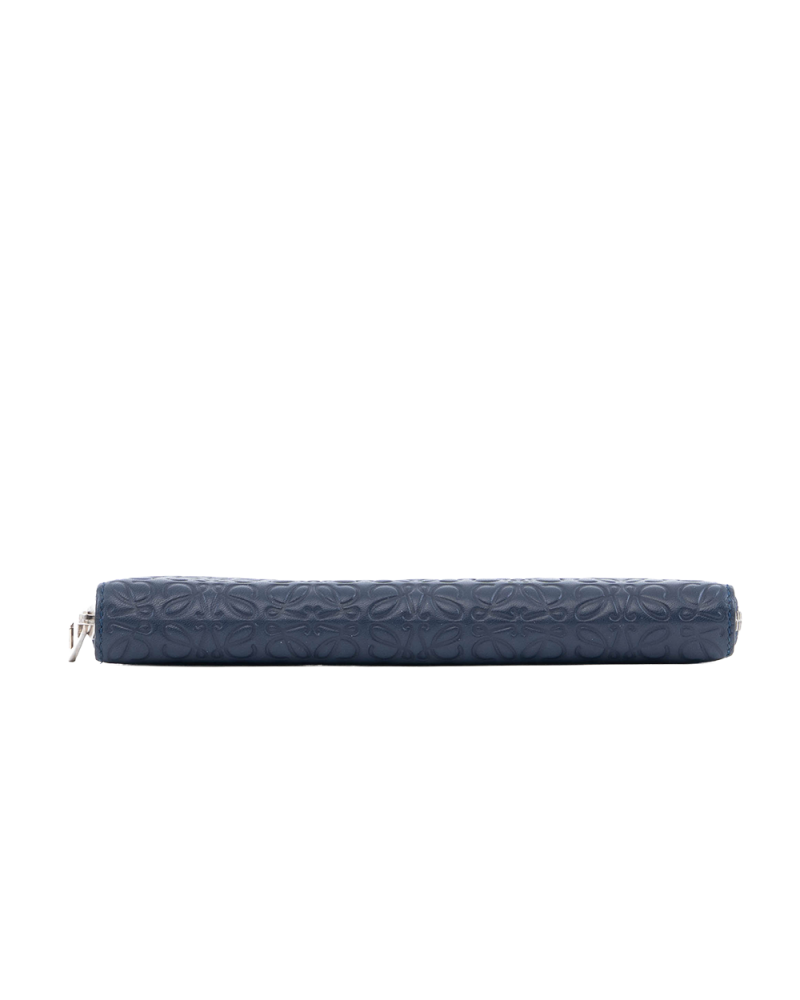 LOEWE ANAGRAM ZIPPER WALLET LONG BLACK LEATHER SHW 481605 1092