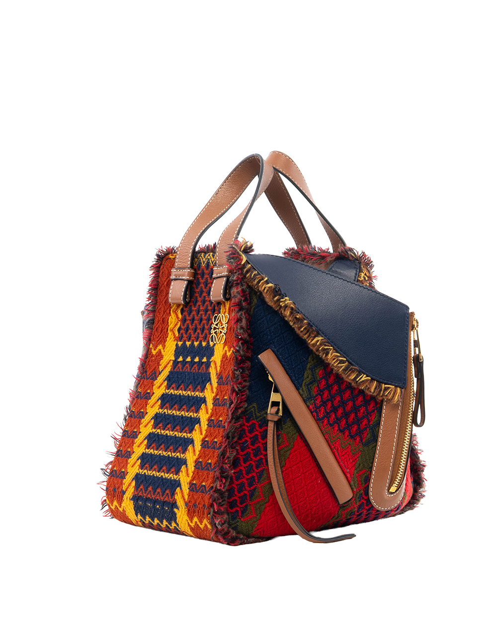 LOEWE HAMMOCK MULTICOLOR BROWN NAVY RED LEATHER GHW 062026 3551