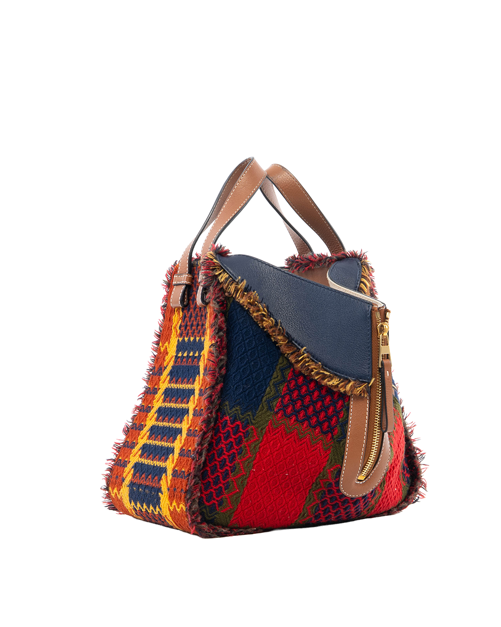 LOEWE HAMMOCK MULTICOLOR BROWN NAVY RED LEATHER GHW 062026 3552