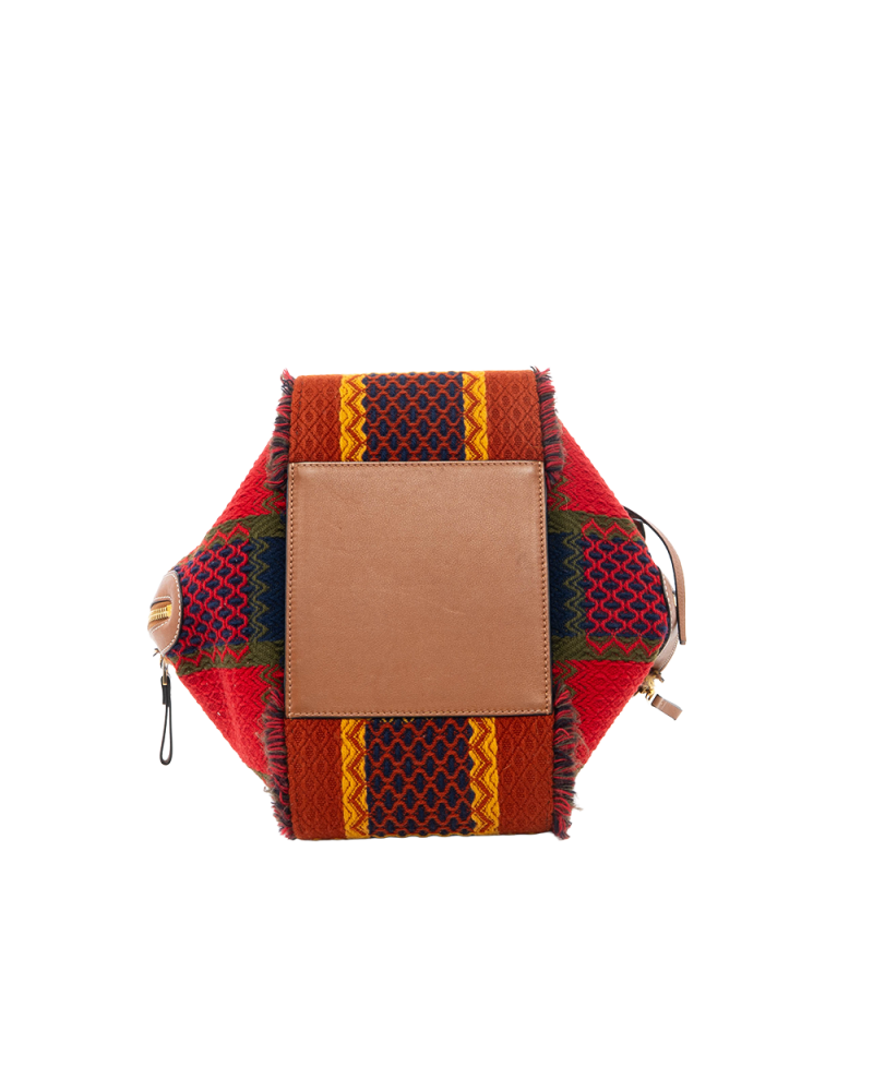 LOEWE HAMMOCK MULTICOLOR BROWN NAVY RED LEATHER GHW 062026 3558