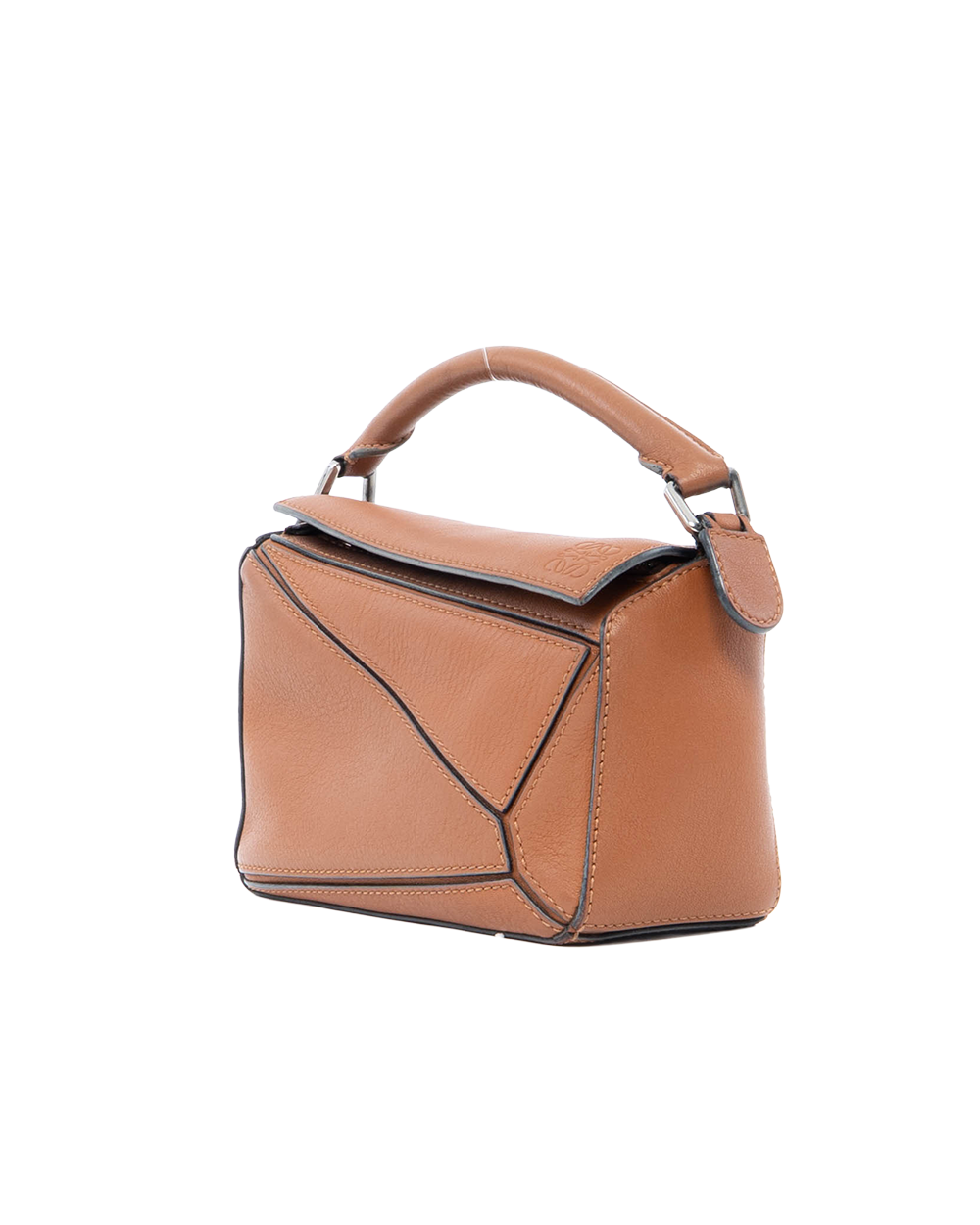 LOEWE PUZZLE MINI BROWN TAN CALF SHW 261838 0086