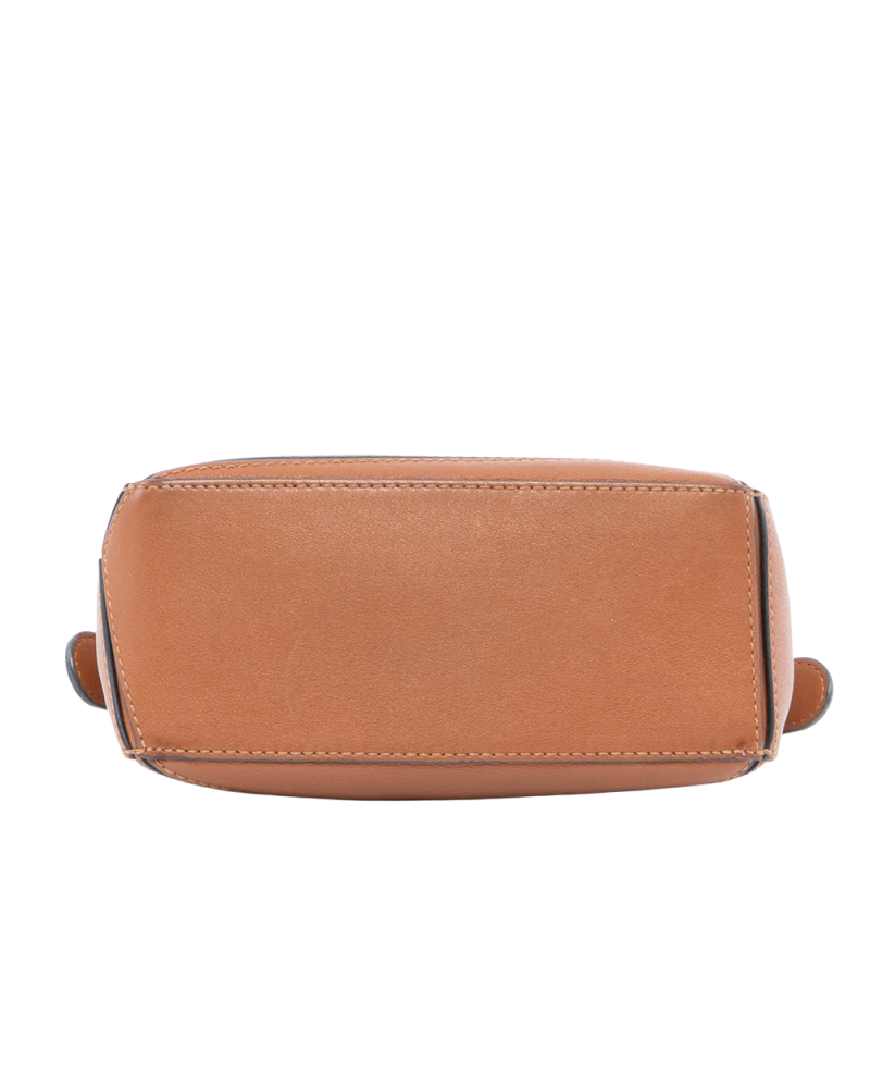 LOEWE PUZZLE MINI BROWN TAN CALF SHW 261838 0093