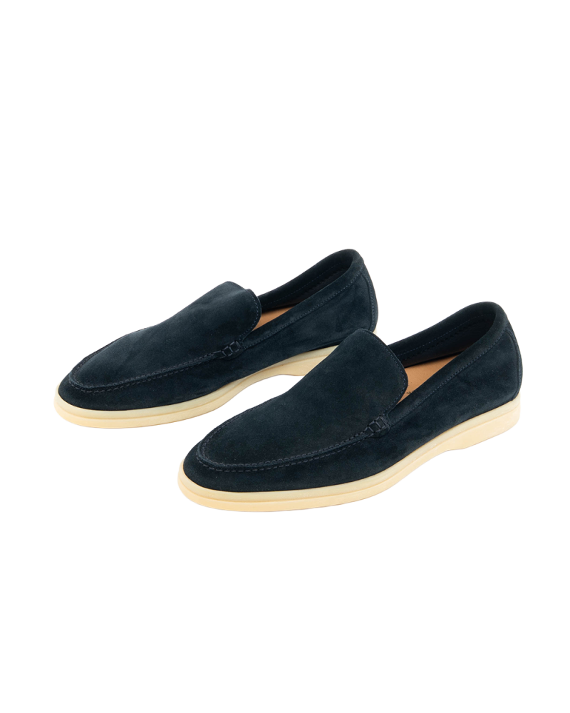 LORO PIANA SUMMER WALK LOAFER 40 BLUE NAVY CALF 5441