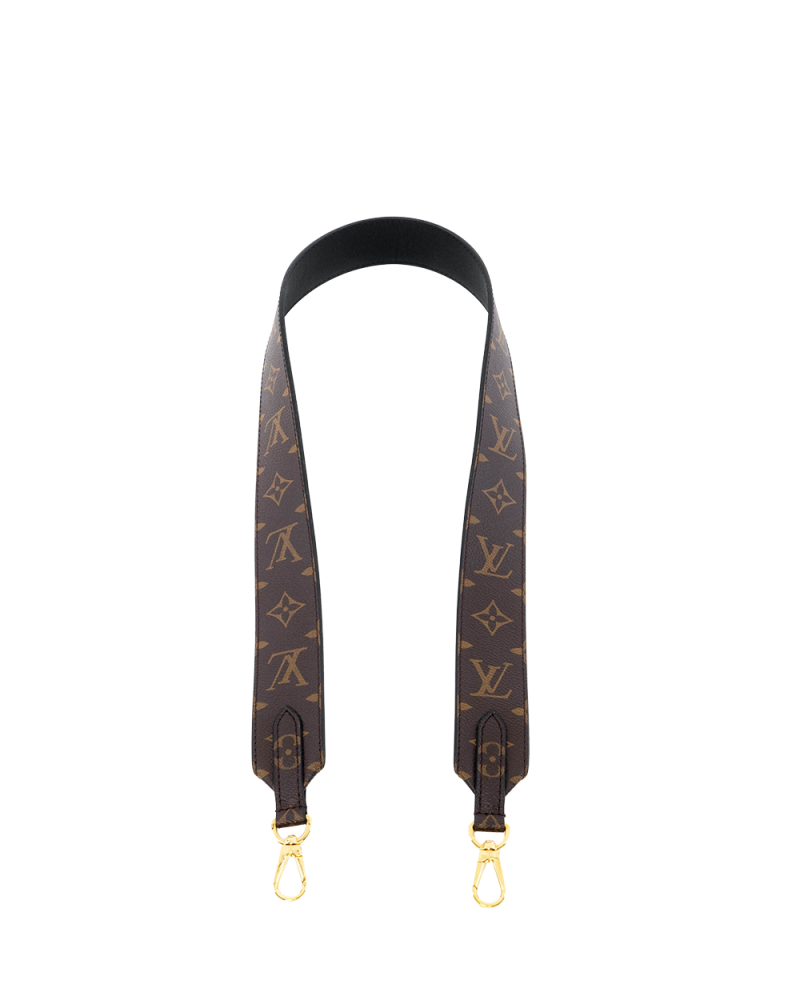 LV BAG STRAP BROWN BLACK MONOGRAM CALF GHW JJ0220 JO2288 03816