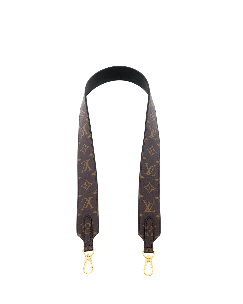 LV BAG STRAP BROWN BLACK MONOGRAM CALF GHW JJ0220 JO2288 03816
