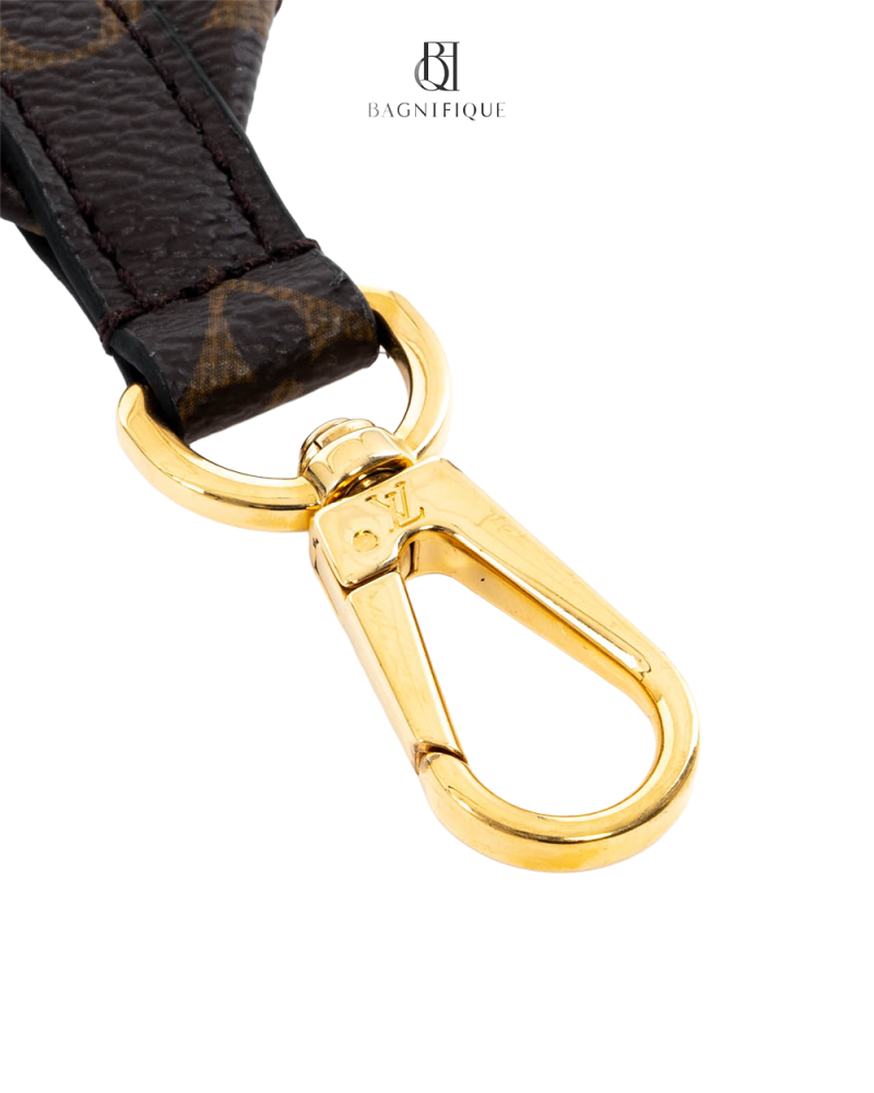 LV BAG STRAP BROWN BLACK MONOGRAM CALF GHW JJ0220 JO2288 03817