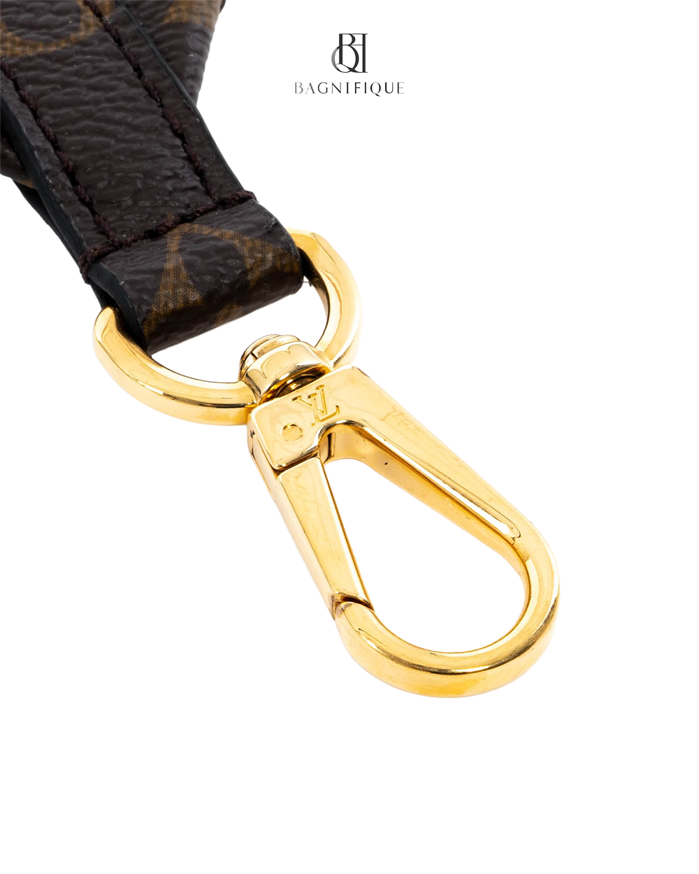 LV BAG STRAP BROWN BLACK MONOGRAM CALF GHW JJ0220 JO2288 03817