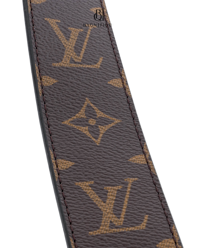 LV BAG STRAP BROWN BLACK MONOGRAM CALF GHW JJ0220 JO2288 03818