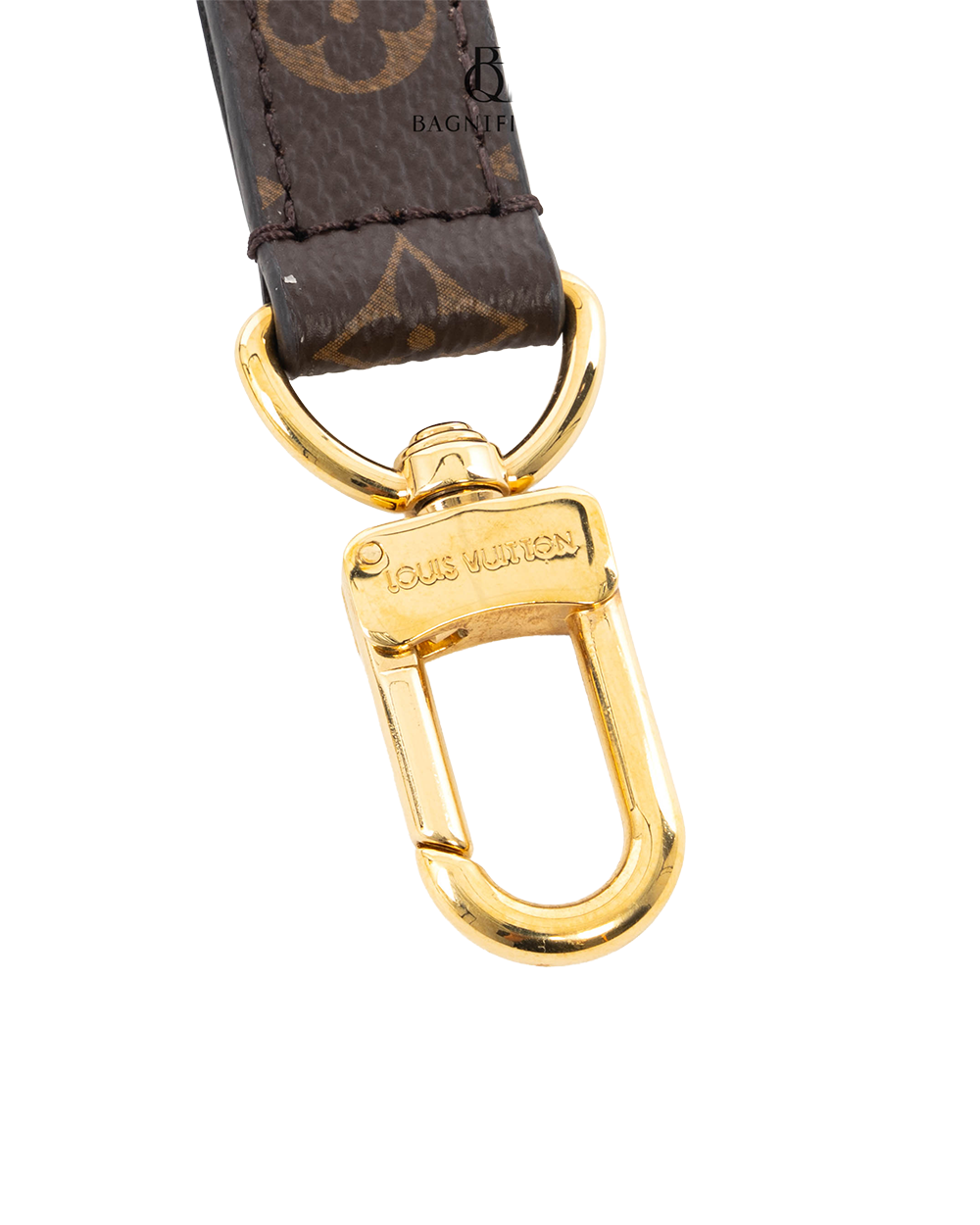LV BAG STRAP BROWN MONOGRAM CANVAS GHW 0329