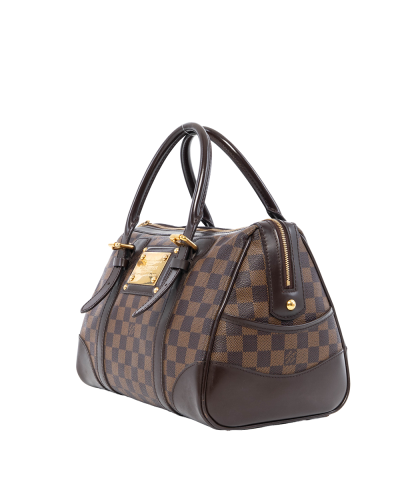 LV BERKELEY TOTE BAG 30 BROWN DAMIER CANVAS GHW DU1130 0171