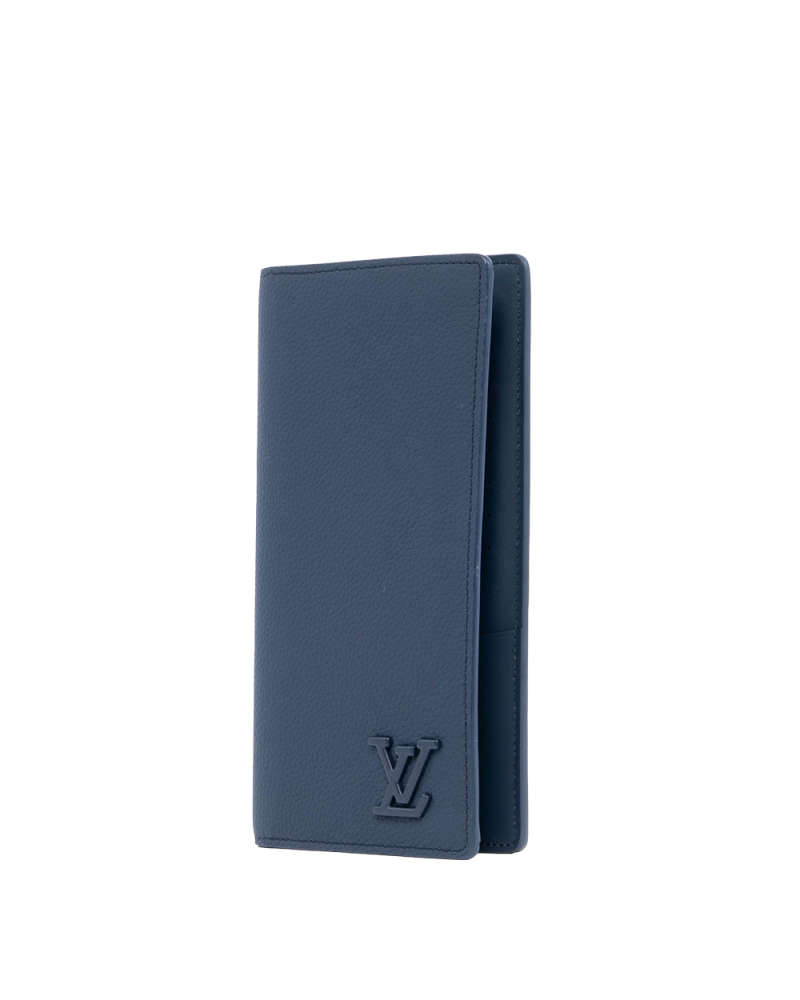 LV BRAZZA WALLET LONG BLUE CALF SHW MICROCHIP 1091