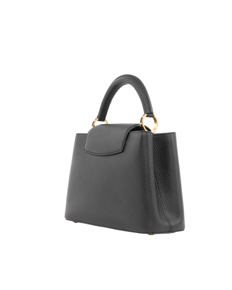 LV CAPUCINES BB BLACK TAURILLON GHW MICROCHIP 5302