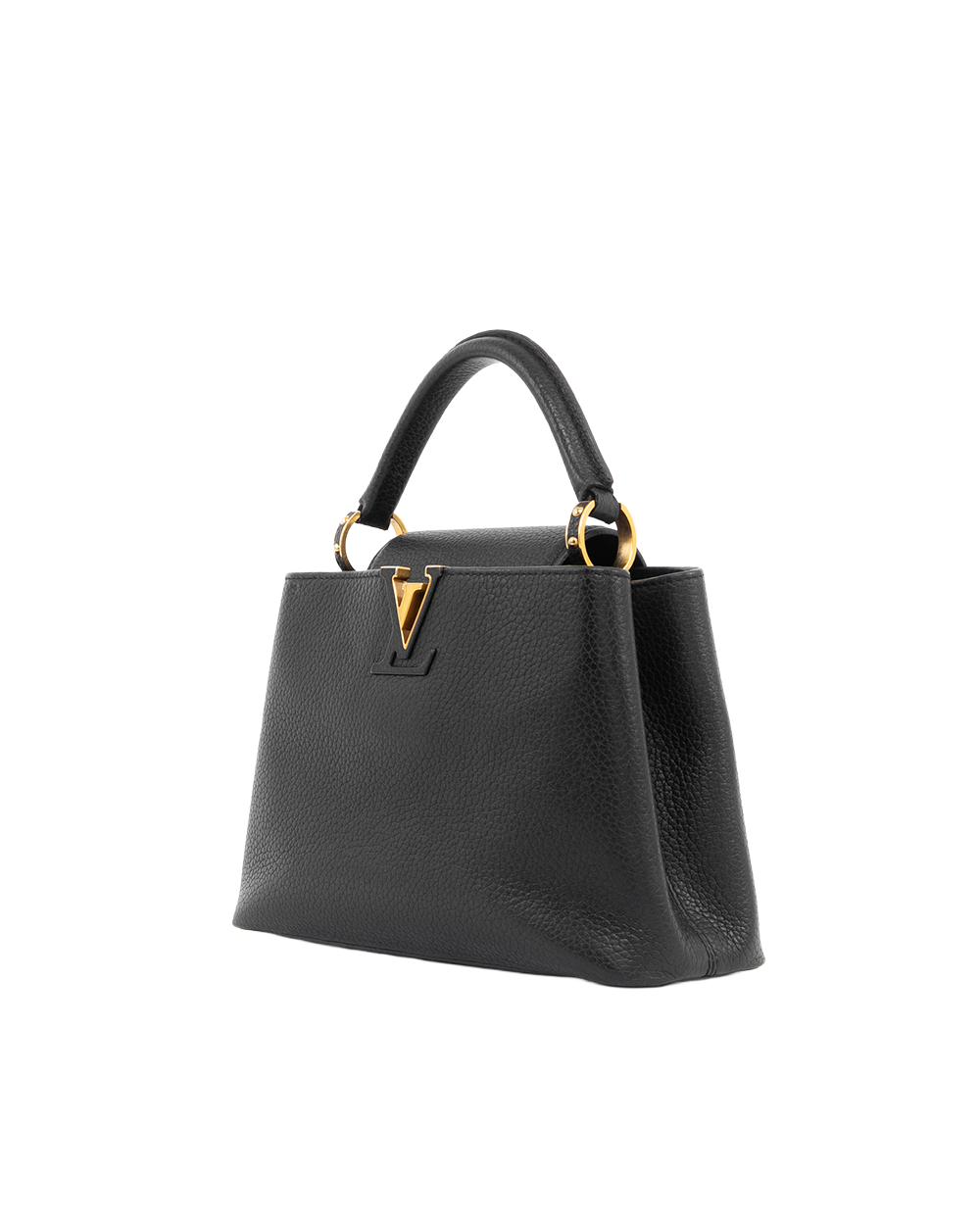 LV CAPUCINES BB BLACK TAURILLON GHW MICROCHIP 5463