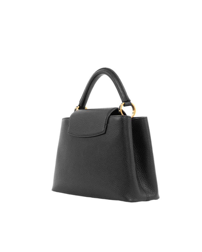 LV CAPUCINES BB BLACK TAURILLON GHW MICROCHIP 5464