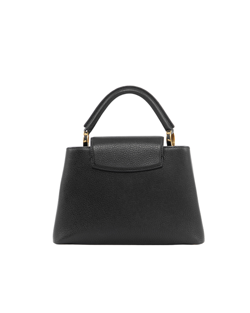 LV CAPUCINES BB BLACK TAURILLON GHW MICROCHIP 5465