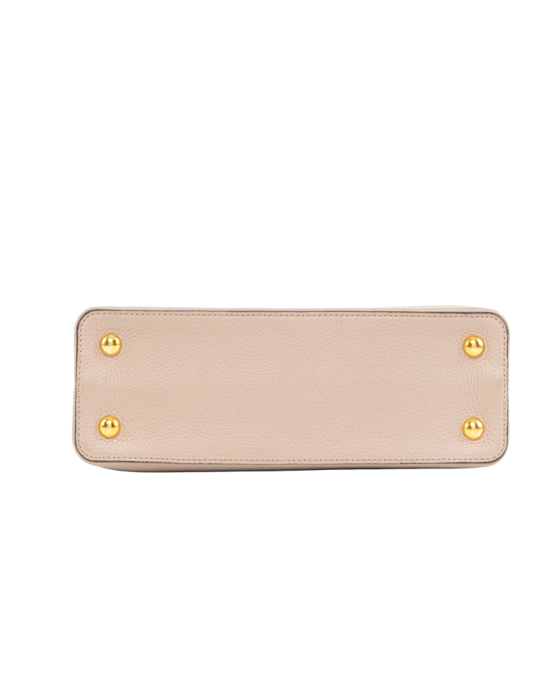 LV CAPUCINES MM GRAY CALF GHW 4157